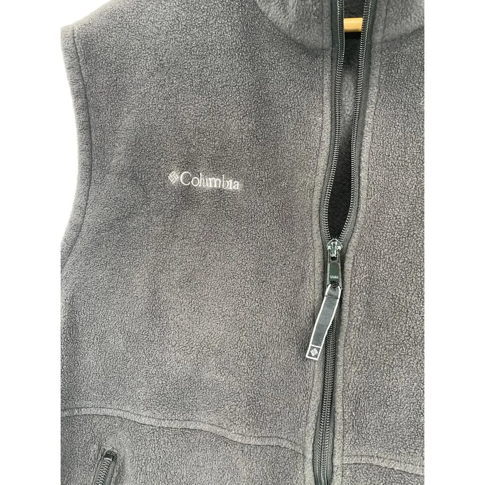 Columbia Mens Charcoal Black Zipper Fleece Vest  Large